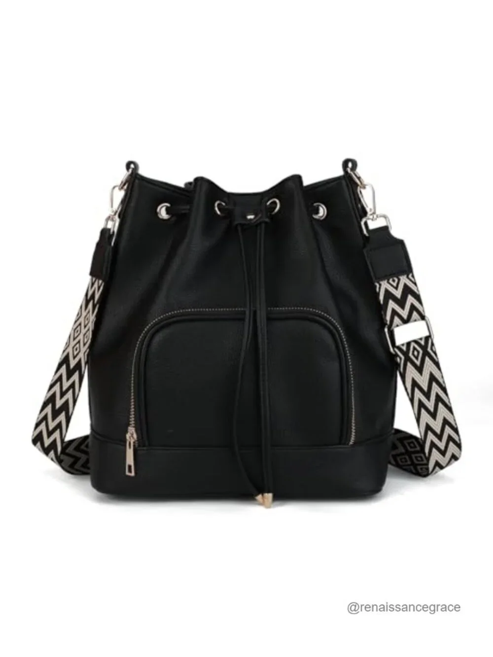 Faux Leather Bucket Bag Crossbody Shoulder Purse Women Boho Hobo Handbag